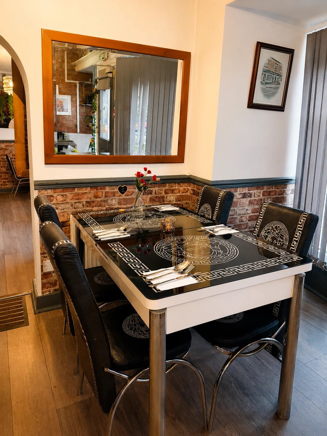Table setting for four at Tawan Chay Thai restaurant